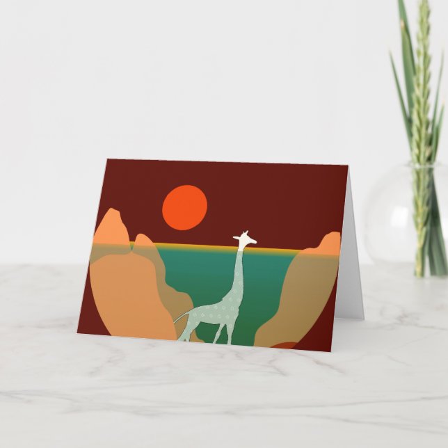 Original- design för giraff helgkort (Framsida)