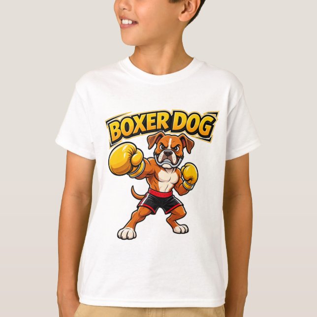 Original Design Rolig Boxning Boxer Hund T Shirt (Framsida)