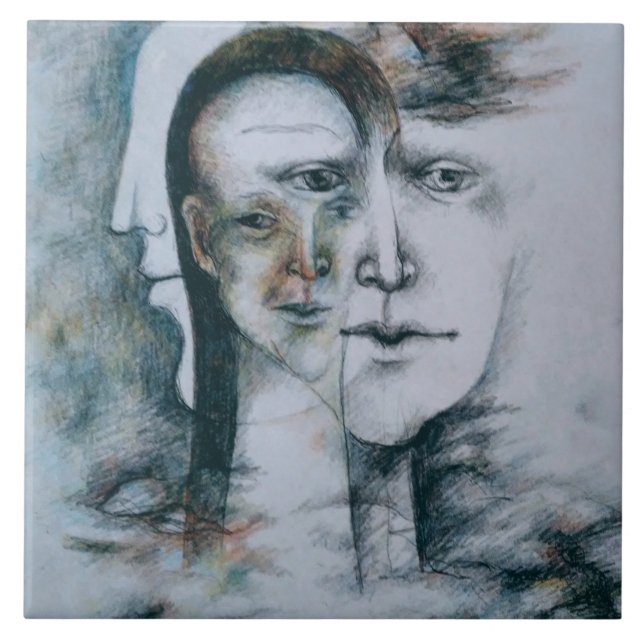 Original digital bra art surrealism kakelplatta (Framsidan)