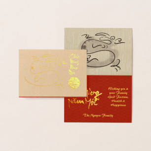 Original Dragon teckning Lunar 2024 Lyx FGC Folierat Kort