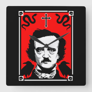 Original Edgar Allan Poe Fyrkantig Klocka