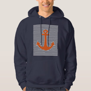 Original Embroidery Anchor kapten Nautical Hoodie