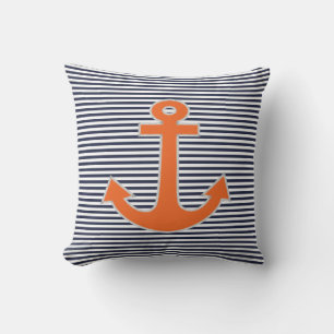 Original Embroidery Anchor kapten Nautical Kudde
