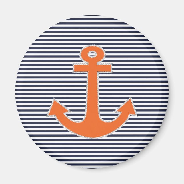 Original Embroidery Anchor kapten Nautical Magnet (Framsidan)
