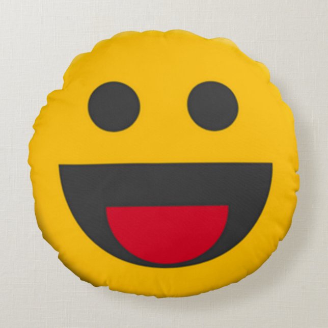 Original- Emoji Rund Kudde (Framsidan)
