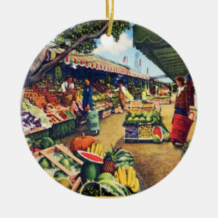 Original Farmer's Market, Hollywood, Kalifornien Julgransprydnad Keramik