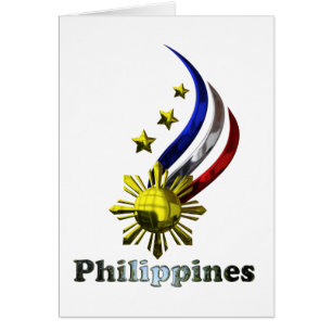 Original- filippinsk logotyp. Mabuhay Pilipinas! Hälsningskort