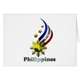 Original- filippinsk logotyp. Mabuhay Pilipinas! Hälsningskort