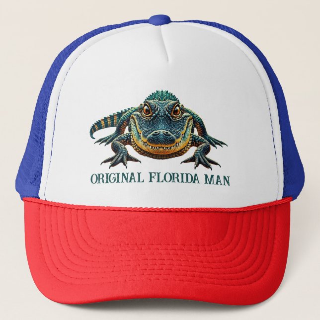 Original Florida Man med Alligator Keps (Framsida)
