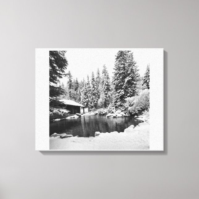 Original fototryck av snöig scen på canvas (Framsida)