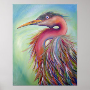 Original- fri vingar för Eeva Egret Poster