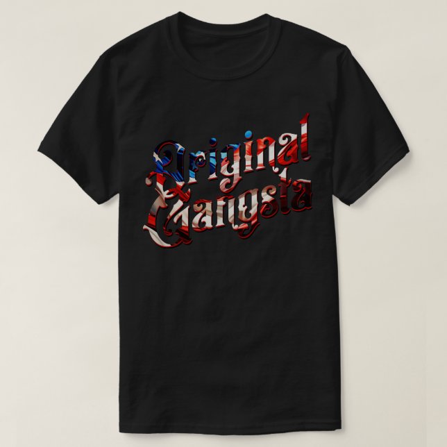 Original Gangsta Flagga T Shirt (Design framsida)