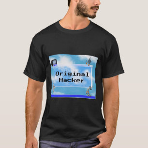 Original Hacker Anpassningsbar Text Windows 95 Tem T Shirt