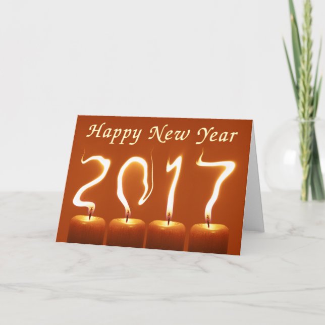 Original- hälsningkort för gott nytt år 2017 helgkort (Framsida)