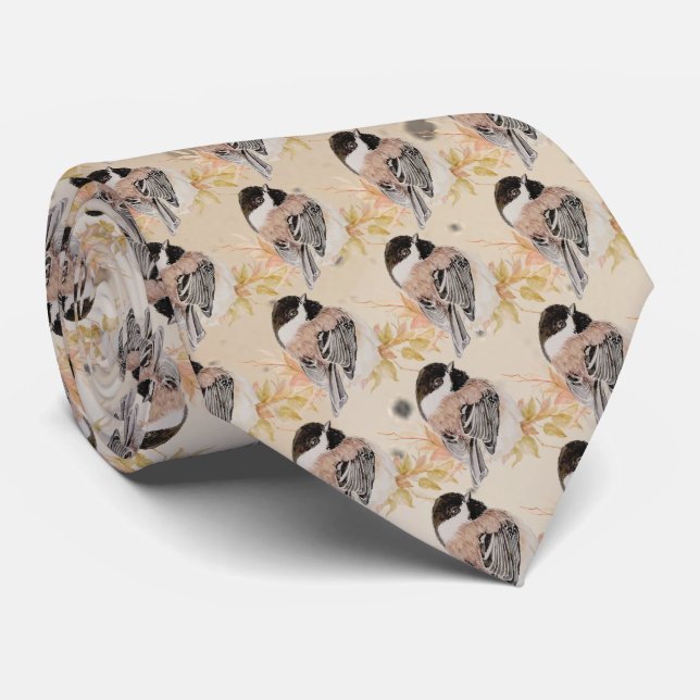 Original hand painted Watercolor Chickadee Bird Slips (Rullad)