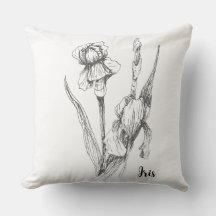 Original Hand Teckning, Iris Flower, Fine Art