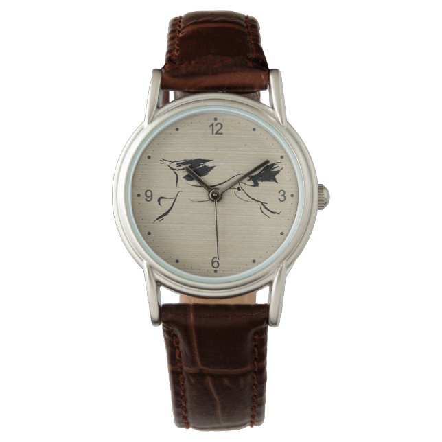 Original Häst Målning Kinesisk Zodiak Födelsedag W Armbandsur (Framsida)