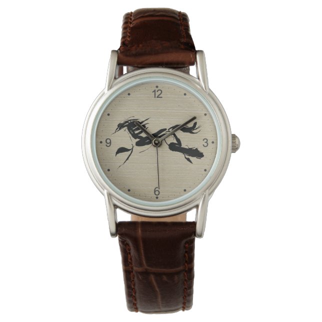 Original Häst Målning Kinesisk Zodiak Födelsedag W Armbandsur (Framsida)