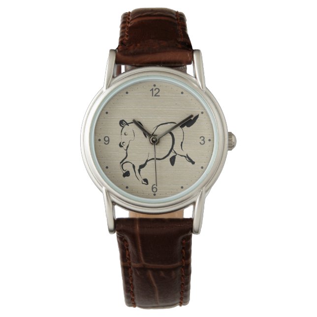 Original Horse Painting Chinese Zodiac Birthday W5 Armbandsur (Framsida)