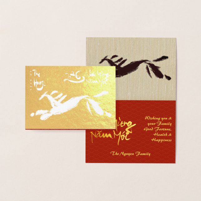 Original Horse Painting Lunar 2026 Luxury FGC Folierat Kort (Display)