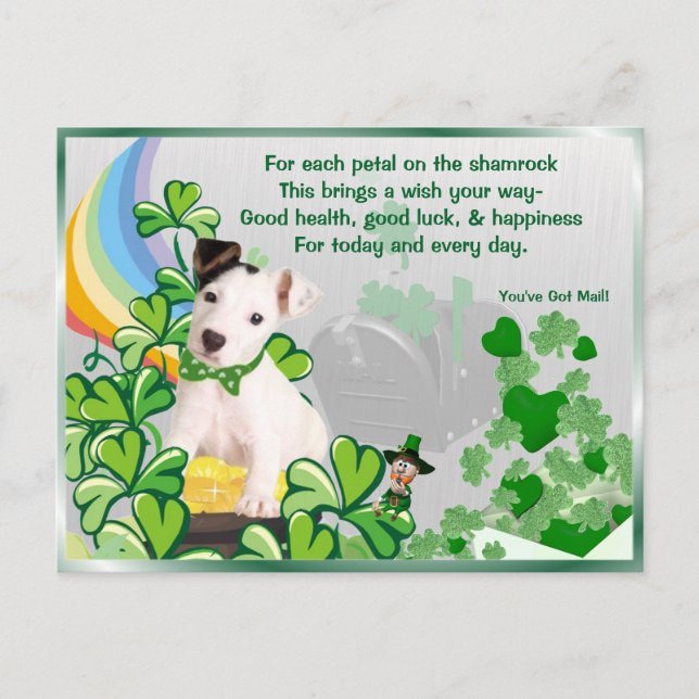 Original Jack Russell St Pattys Du har Har Mail #3 Vykort (Framsida)