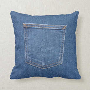 Original- jeans för mode för textiltygblått sto kudde
