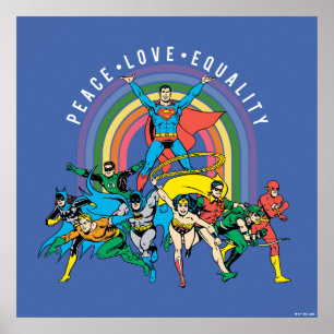 Original Justice League - Peace, Kärlek, Equality Poster