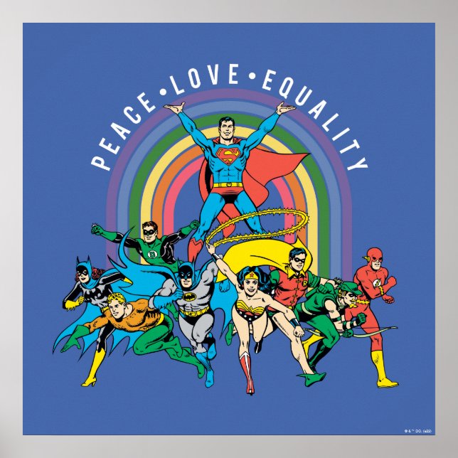 Original Justice League - Peace, Kärlek, Equality Poster (Framsidan)