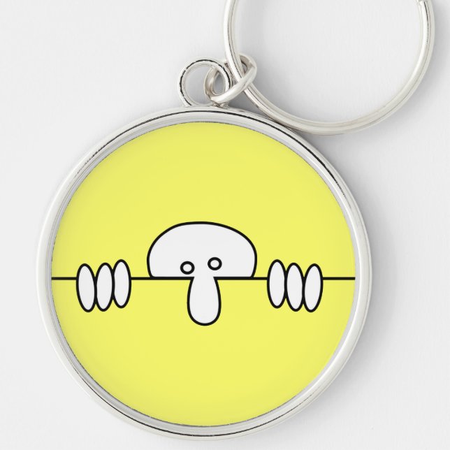 Original- Kilroy Keychain Rund Silverfärgad Nyckelring (Framsidan)