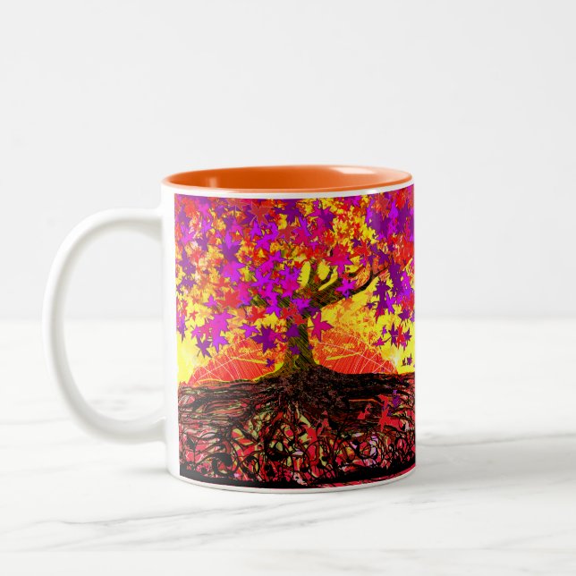 Original konst-djupa rötter Kaffe Mugg (Vänster)