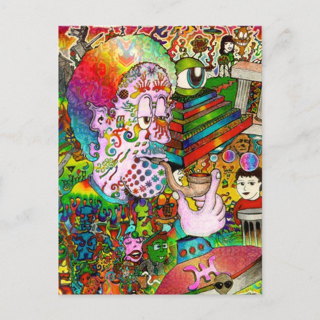 Original- konst "för Hängning-Tänkande olycka" vid Vykort (Framsida)