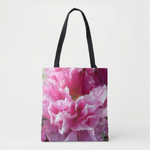 *~* Original konst Rosa Peony Blommig AR1 Målning Tygkasse