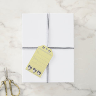 original- konstdesign för svartvita hjärtor presentetikett