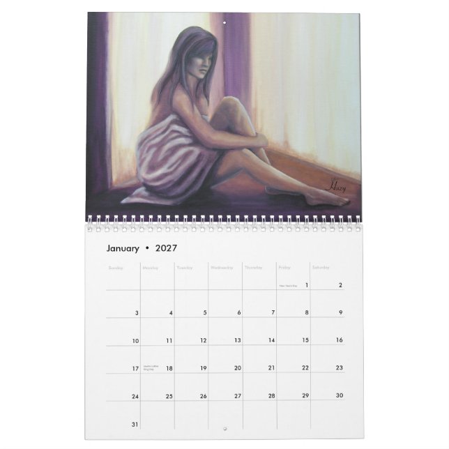 Original- konstkalendermålningar av Jenny Gini Kalender (Jan 2027)