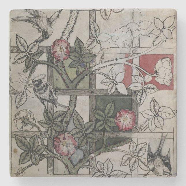 Original- konstverk för "spaljé" tapetdesign, 1 stenunderlägg (Framsidan)