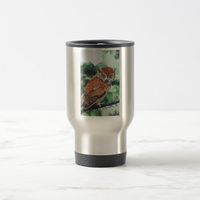 Original- konstverk"uggla" travel mug resemugg (Center)