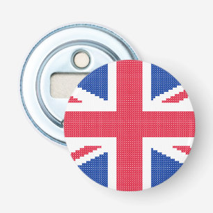 Original korsstygnsdesign Union Jack Flasköppnare