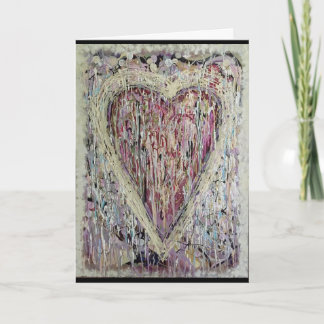 Original- kort för valentin för konsthjärtamålning