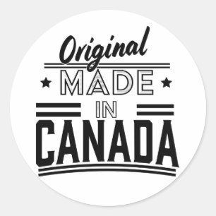 Original Made in Canada-logotyp Runt Klistermärke