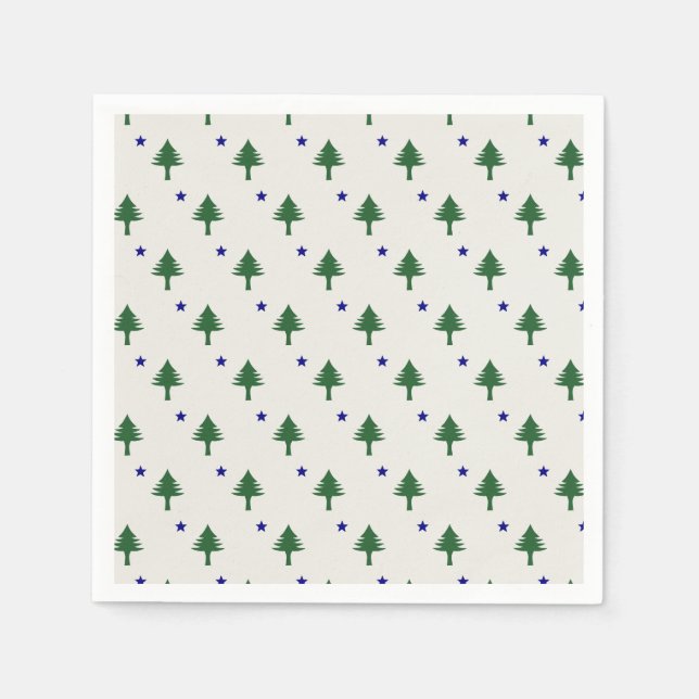 Original Maine Flagga Napkins Pappersservett (Framsidan)