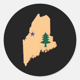 Original Maine Statlig flagga Northern New England Runt Klistermärke