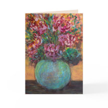 Original målning av blomsterbukett i finkonst