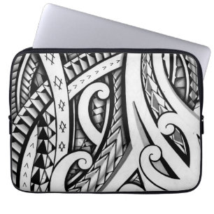 Original- Maori stam- tatueringdesign med att Laptop Fodral
