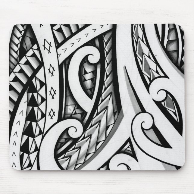 Original- Maori stam- tatueringdesign med att Musmatta (Framsidan)