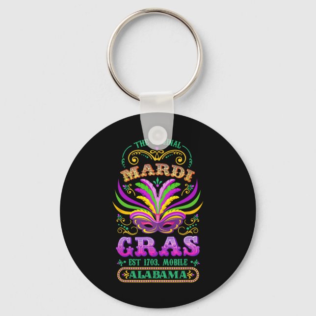 Original Mardi Gras Mobile Alabyma 1703 Nyckelring (Framsida)