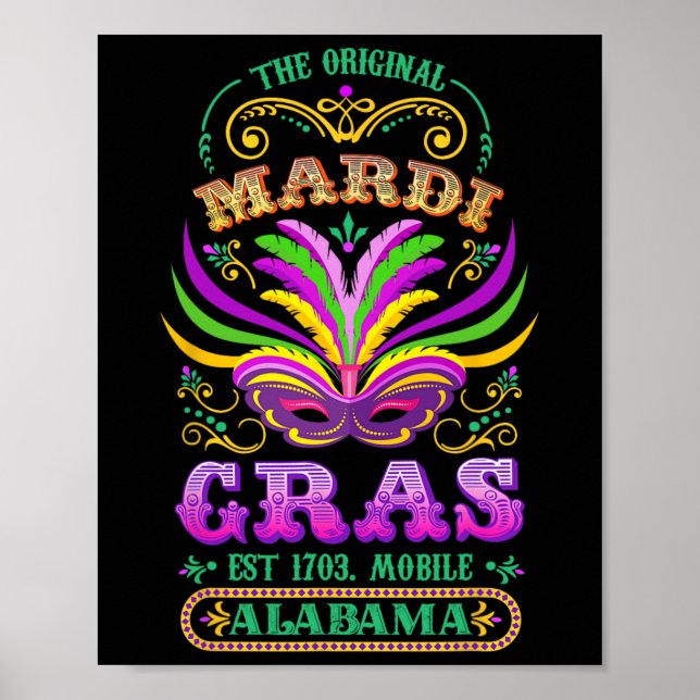 Original Mardi Gras Mobile Alabyma 1703 Poster (Framsidan)