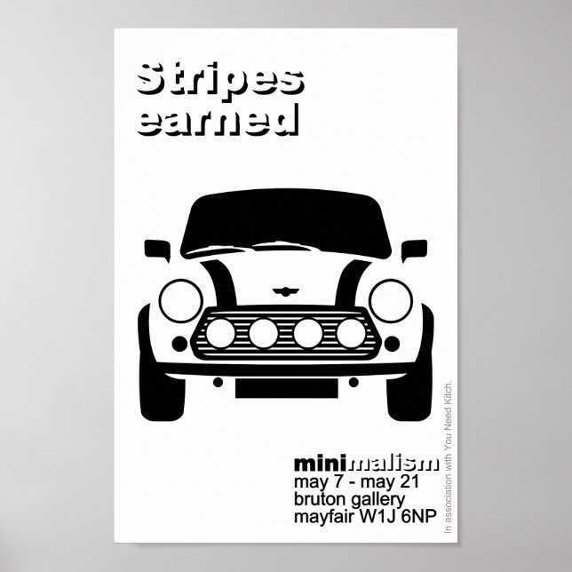 Original Mini-bilsminimalistkonst Poster (Framsidan)