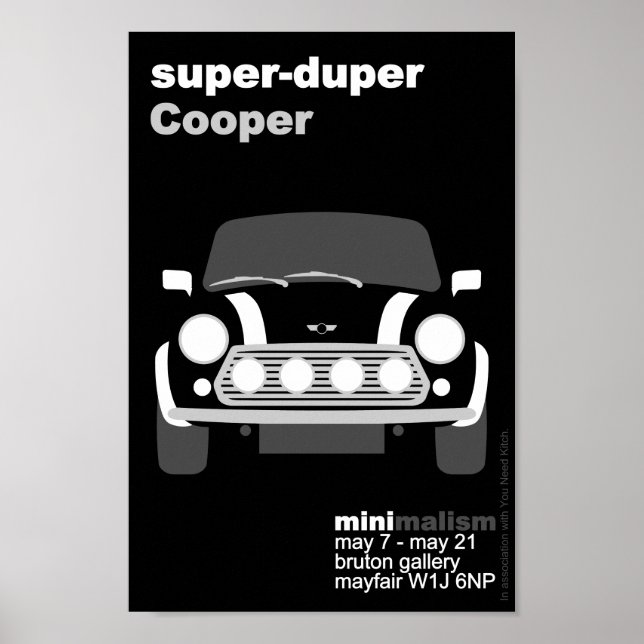 Original Mini-bilsminimalistkonst Poster (Framsidan)