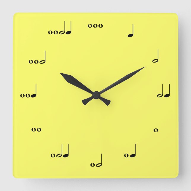 Original Music Note-klocka Fyrkantig Klocka (Framsida)