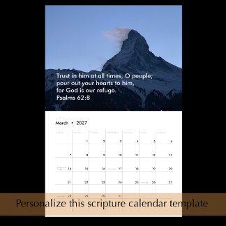 Original Naturfotografi Anpassad Text Skrift Kalender